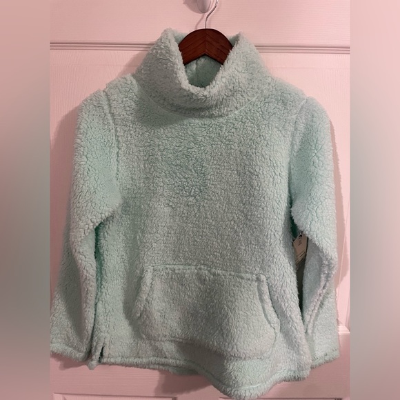 St. John's Bay Sweaters - St. Johns Bay Women’s Sherpa Teddy Bear Pullover Top Mock Neck Small (P) Green